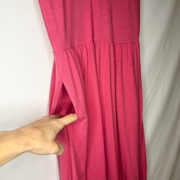 Boden Chloe Jersey V-Neck Sleeveless Midi Dress Terracotta Red Pink Size 8 - Picture 5 of 10